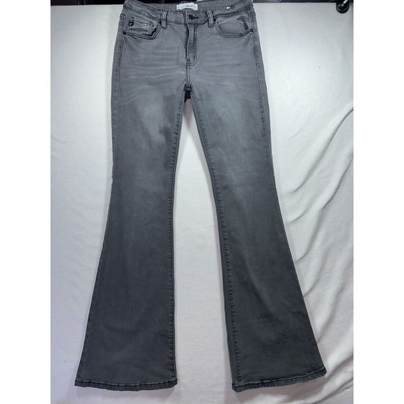 Women's Gray Flared Jeans - Picture 1 of 6